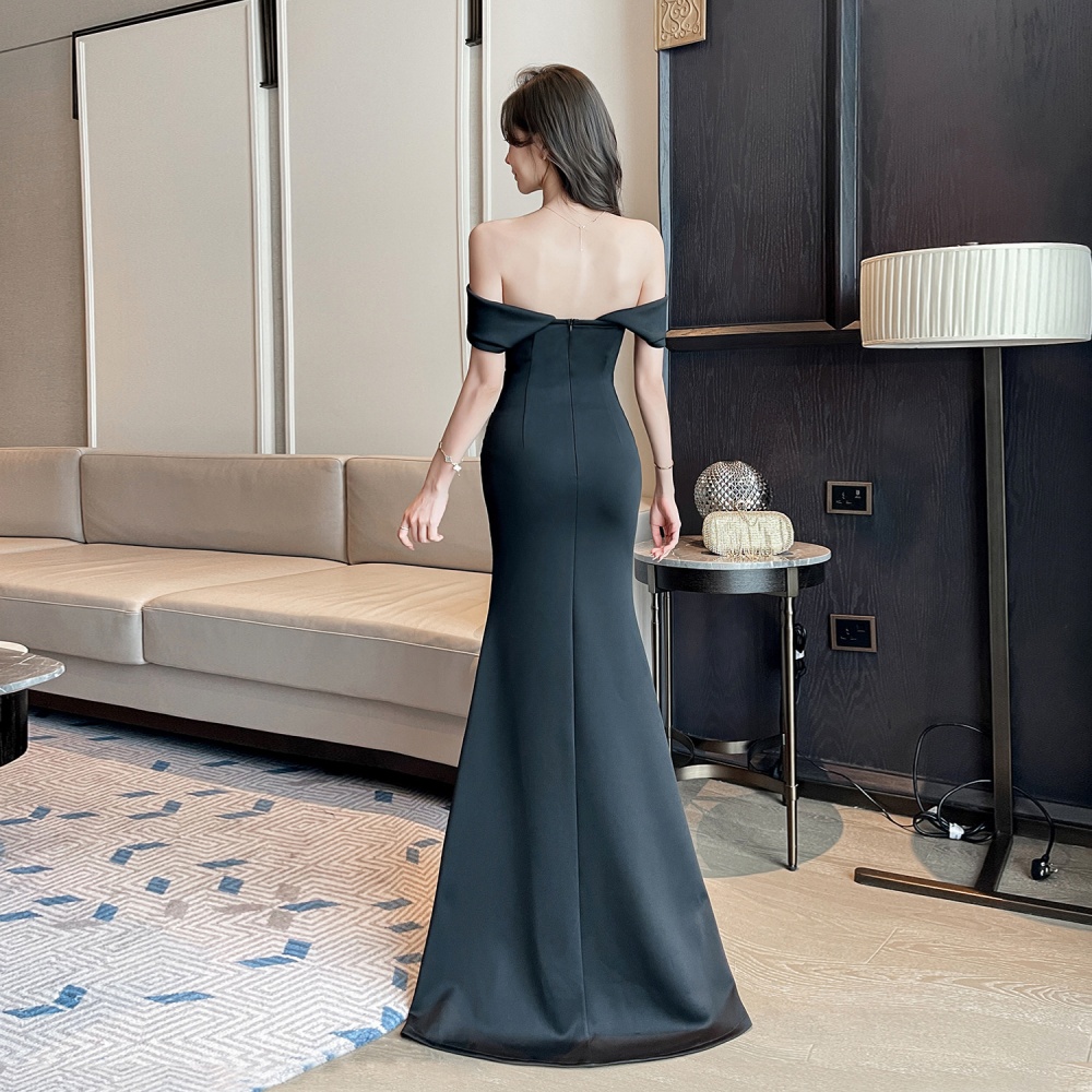 Sexy temperament formal dress split dress
