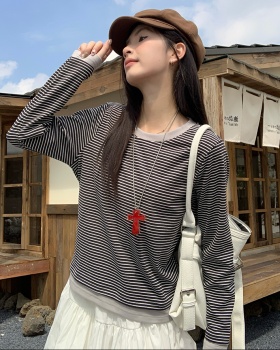 Long sleeve T-shirt mixed colors tops for women