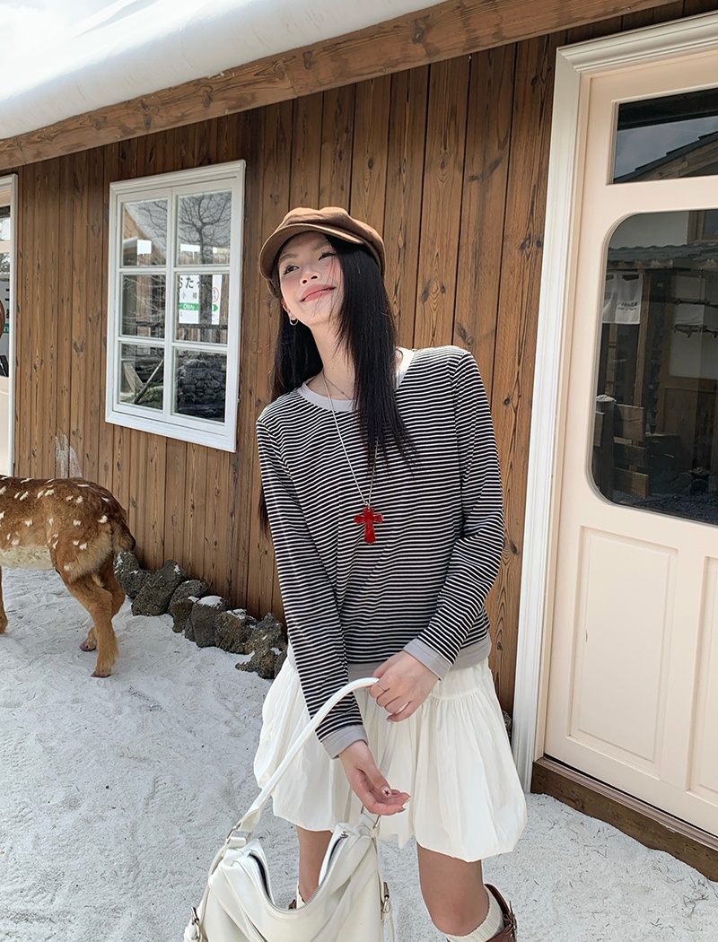 Long sleeve T-shirt mixed colors tops for women