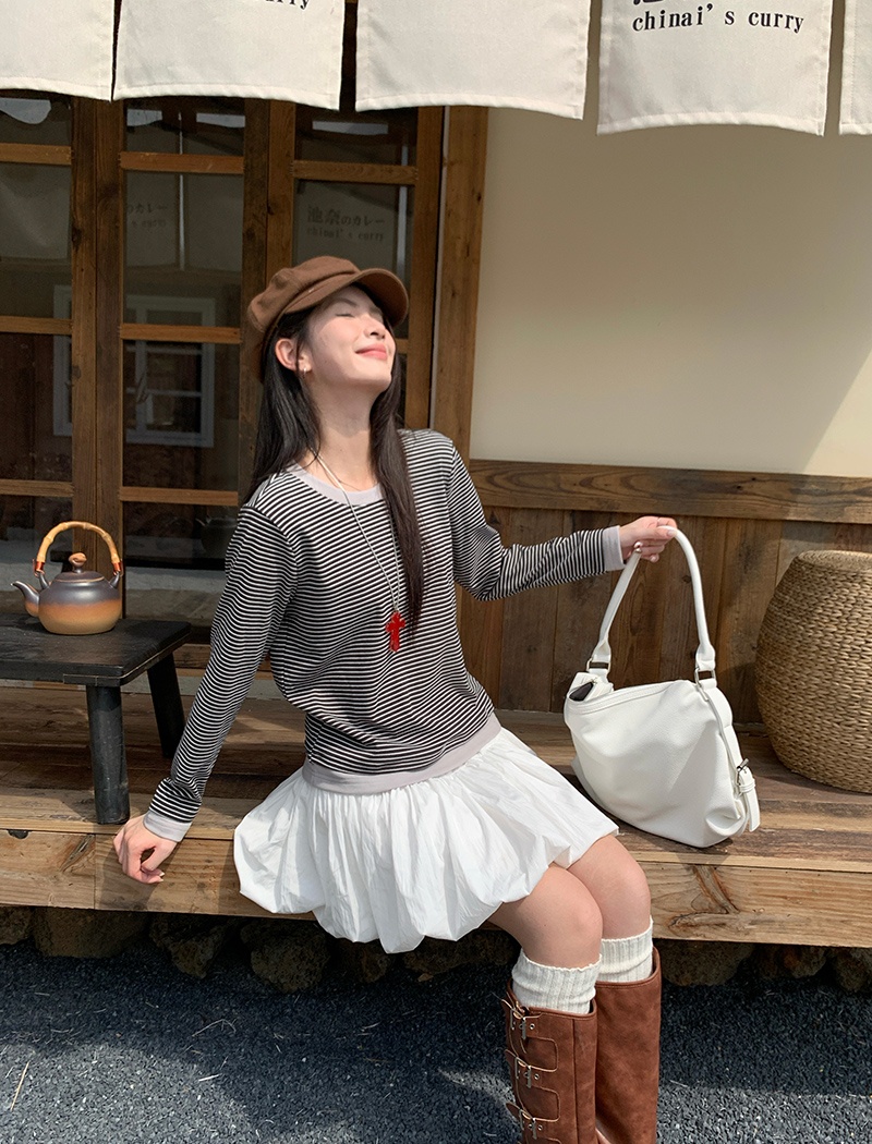 Long sleeve T-shirt mixed colors tops for women