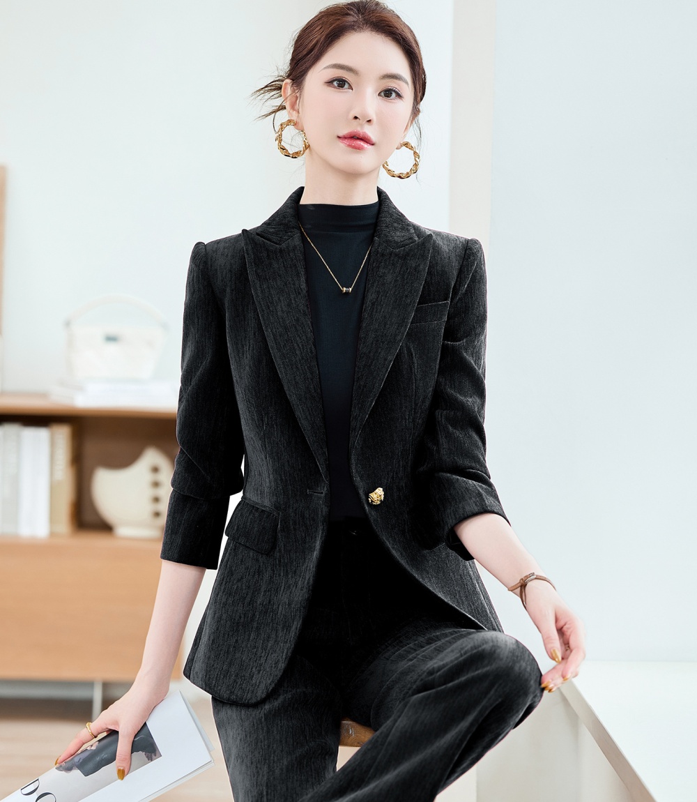 Long sleeve business suit suit pants 2pcs set for women