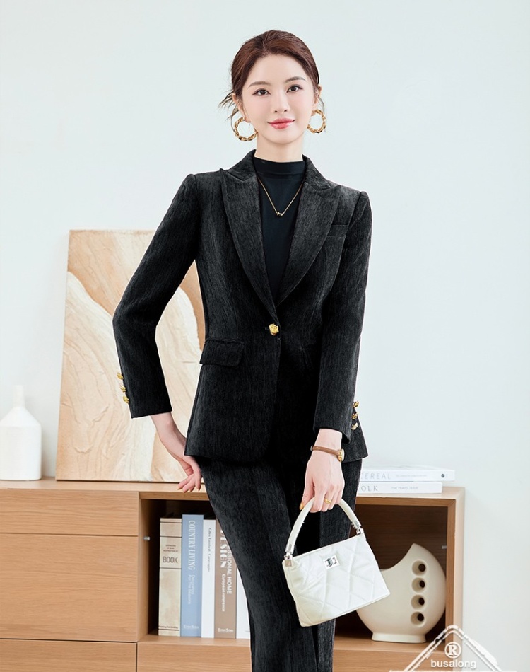 Long sleeve business suit suit pants 2pcs set for women