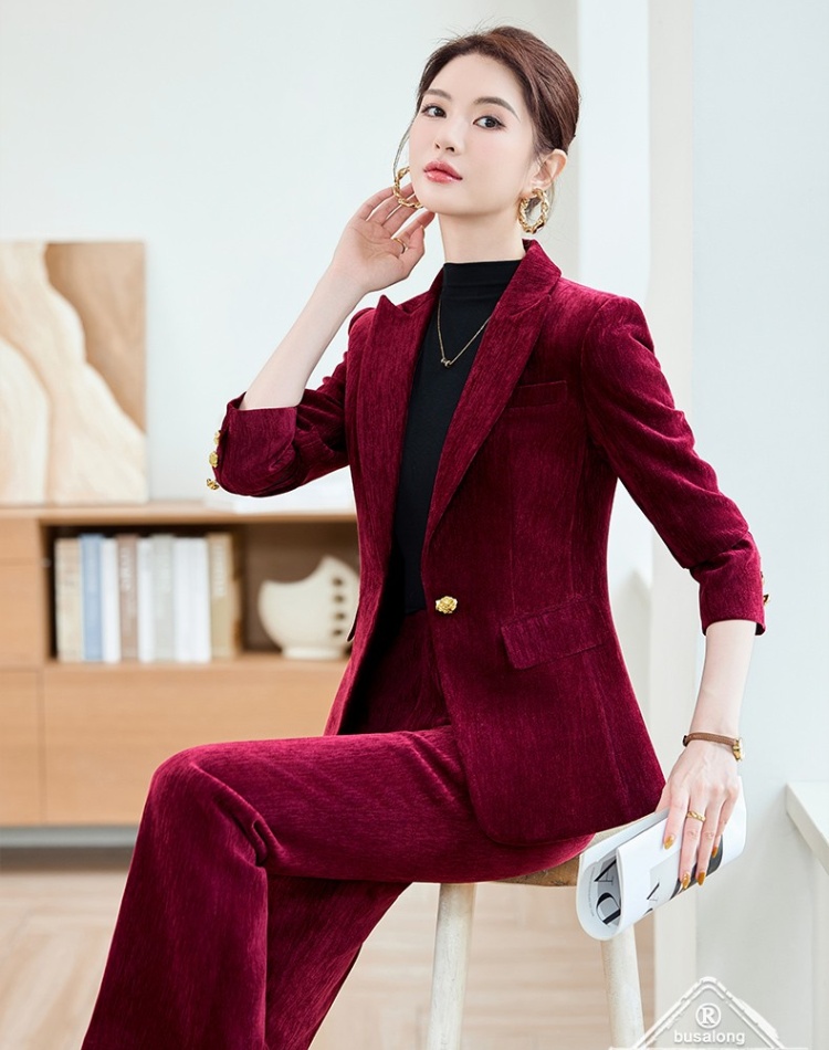 Long sleeve business suit suit pants 2pcs set for women