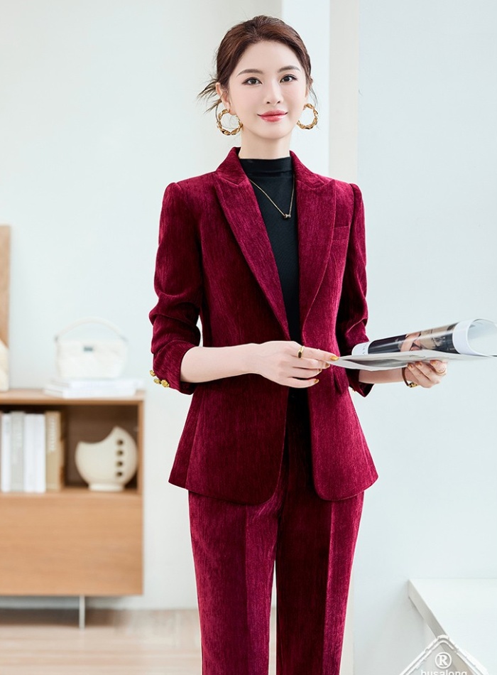 Long sleeve business suit suit pants 2pcs set for women