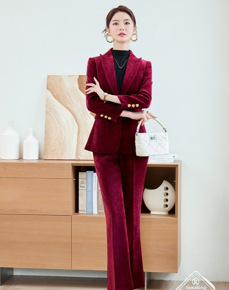 Long sleeve business suit suit pants 2pcs set for women
