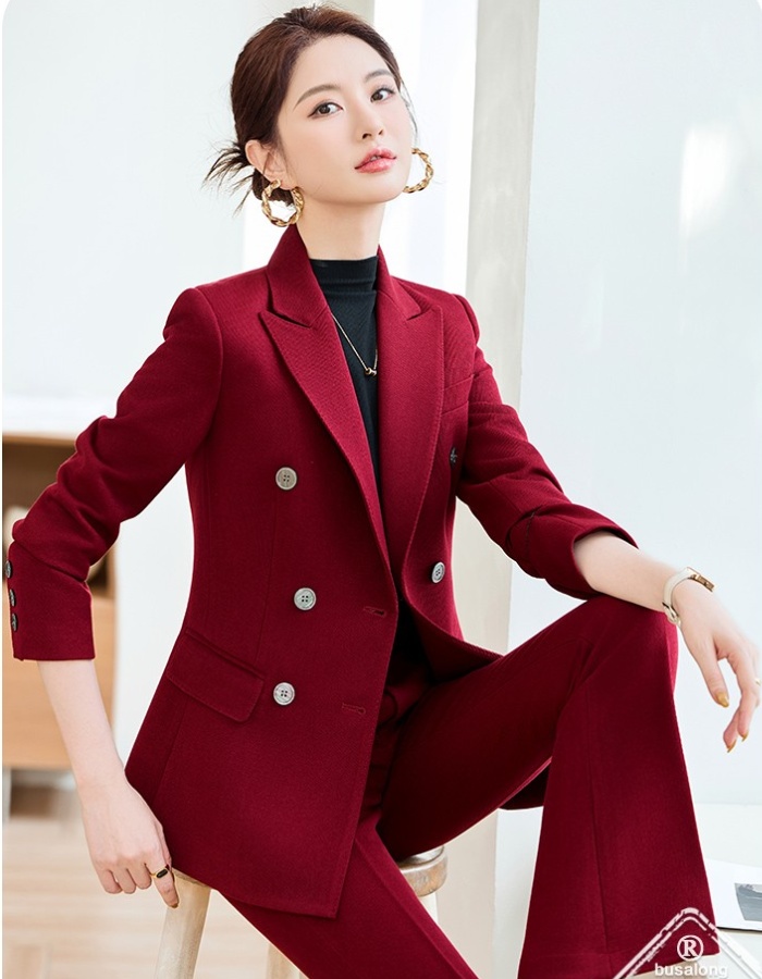 Long sleeve business suit suit pants 2pcs set for women