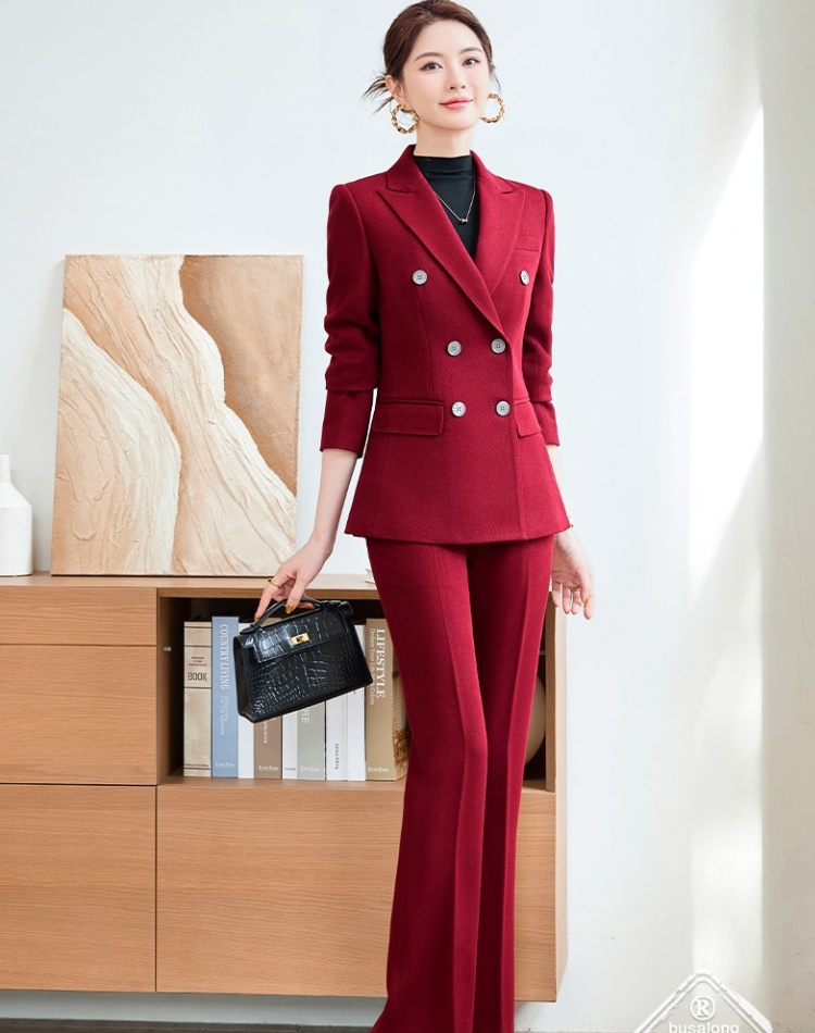 Long sleeve business suit suit pants 2pcs set for women