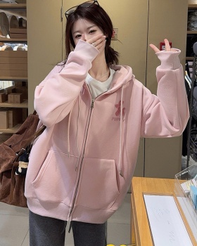 Thermal zip cardigan thick autumn and winter tops