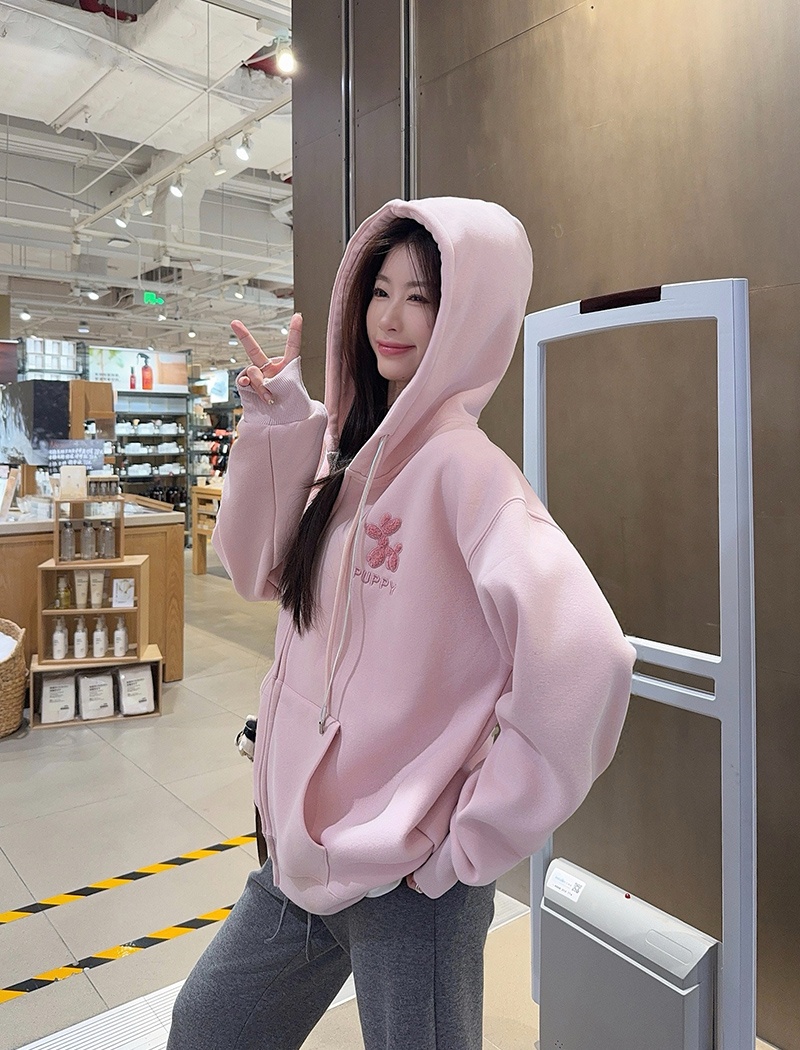 Thermal zip cardigan thick autumn and winter tops