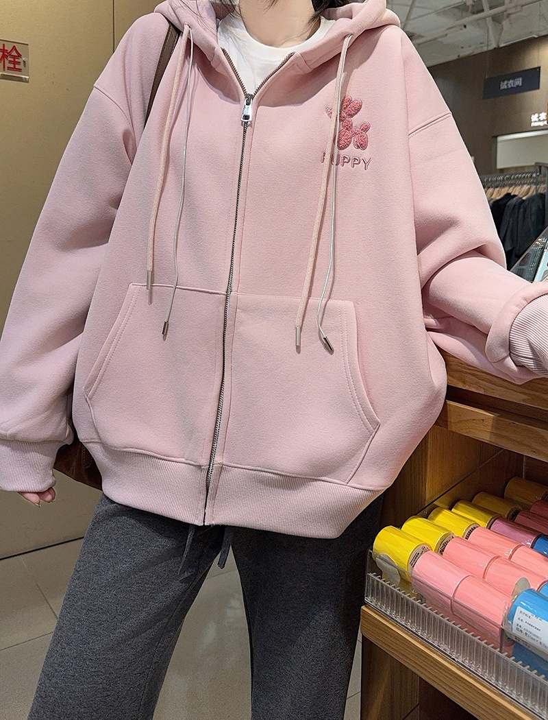 Thermal zip cardigan thick autumn and winter tops