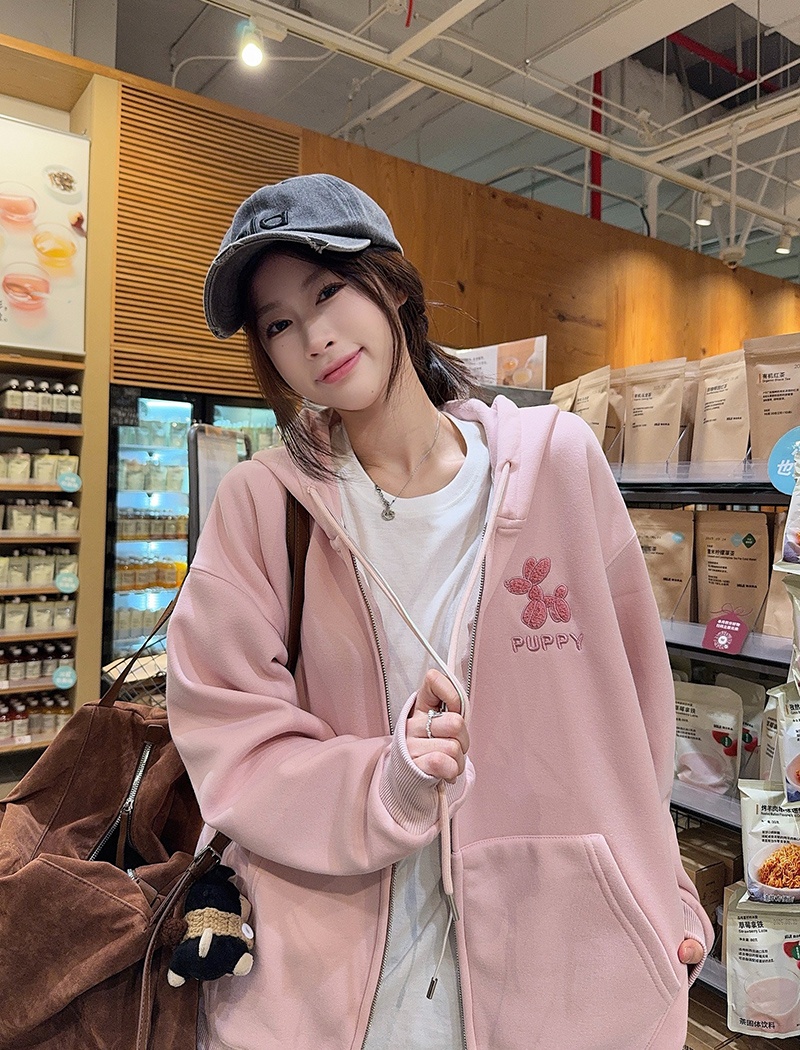 Thermal zip cardigan thick autumn and winter tops