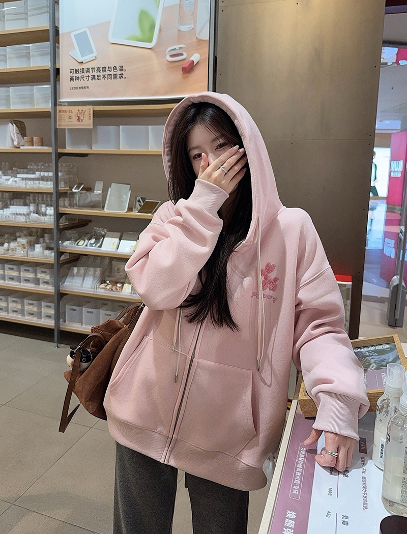 Thermal zip cardigan thick autumn and winter tops