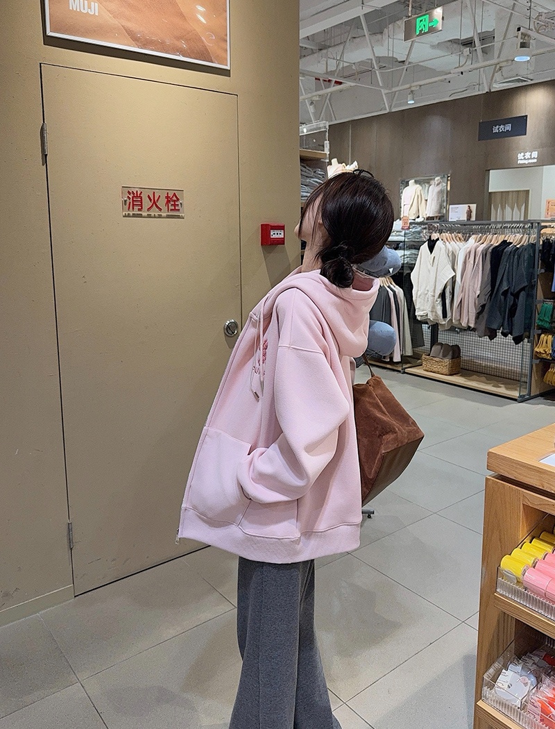 Thermal zip cardigan thick autumn and winter tops