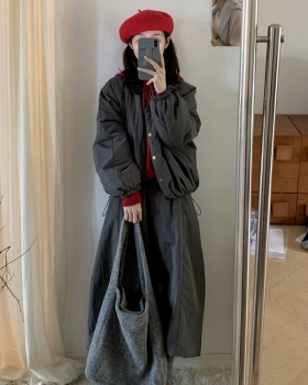 Gray cotton coat coat a set for women