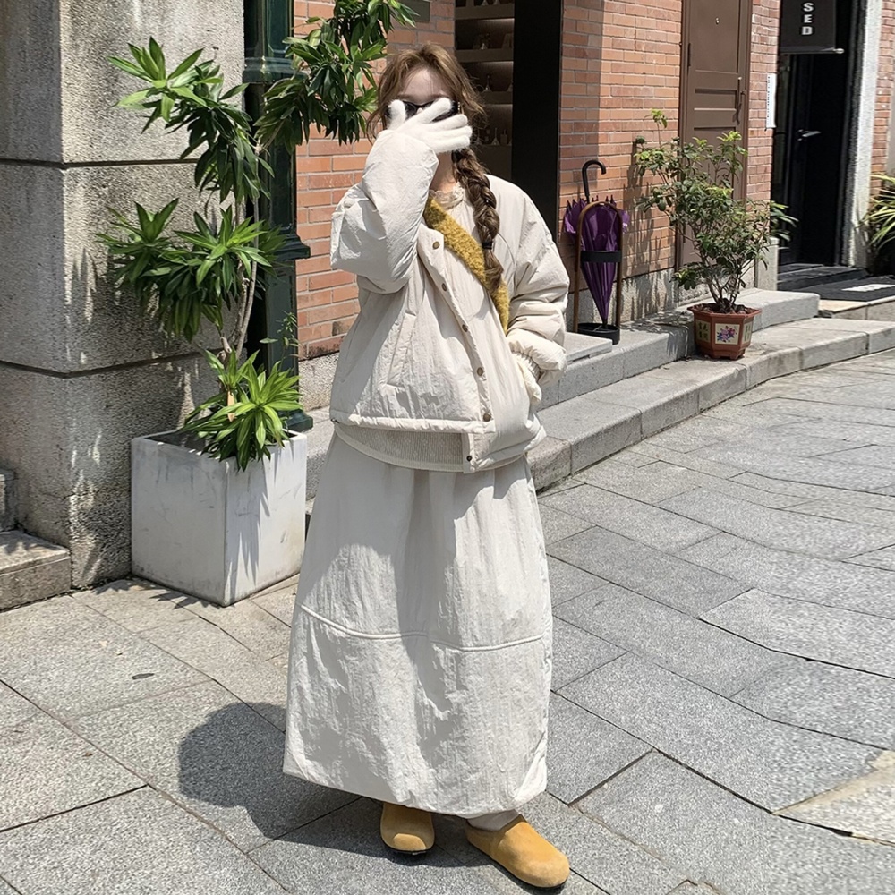 Gray cotton coat coat a set for women