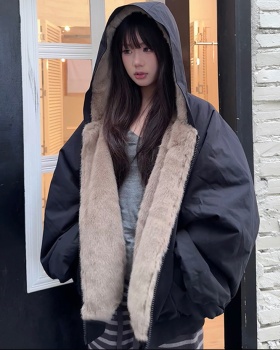 Korean style wear coat short loose cotton coat for women