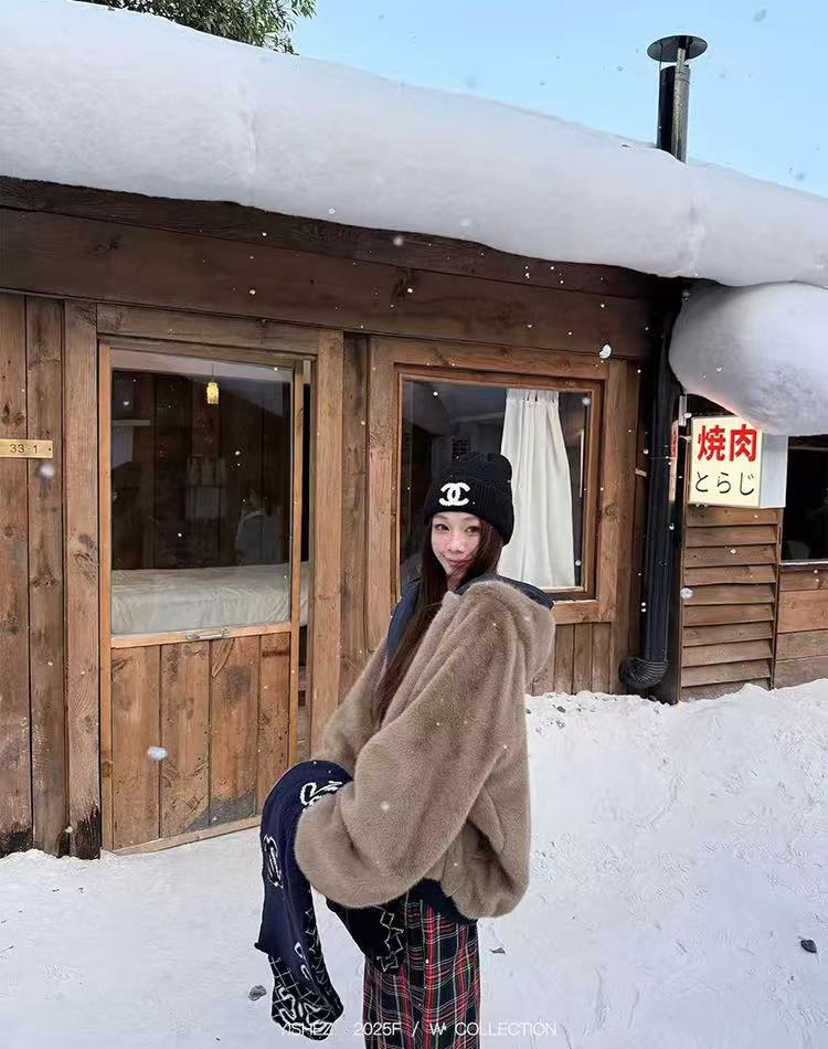 Korean style wear coat short loose cotton coat for women