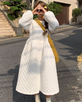 Large yard loose winter cotton coat long thick dress