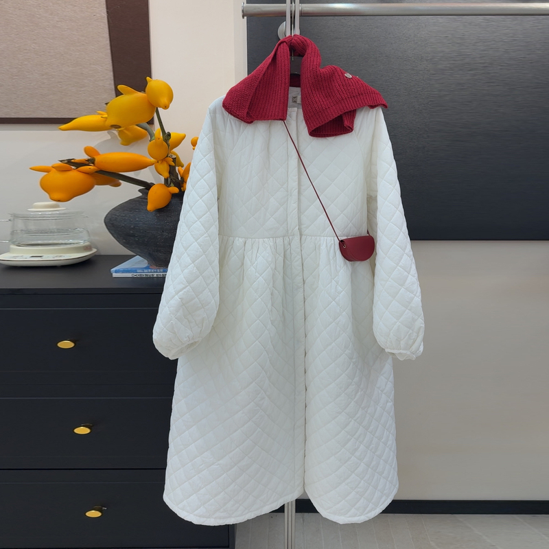 Large yard loose winter cotton coat long thick dress