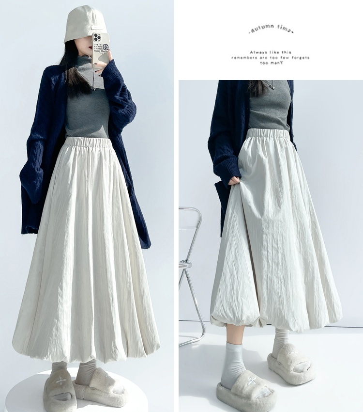 High waist bud puff skirt autumn skirt for women