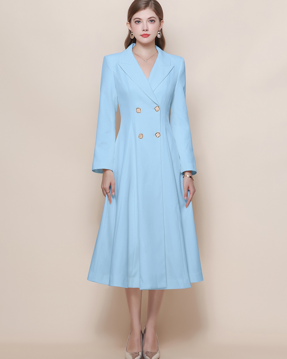 Retro temperament windbreaker pinched waist coat