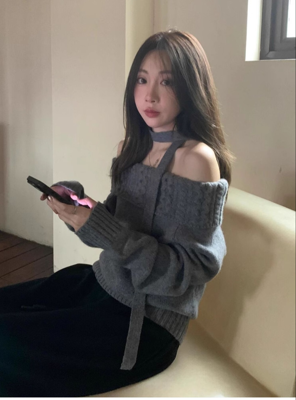 Korean style autumn tops all-match sweater for women
