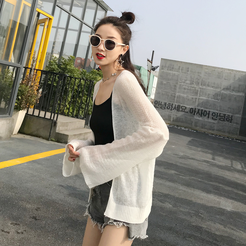 All-match spring and autumn sun shirt slim retro cardigan