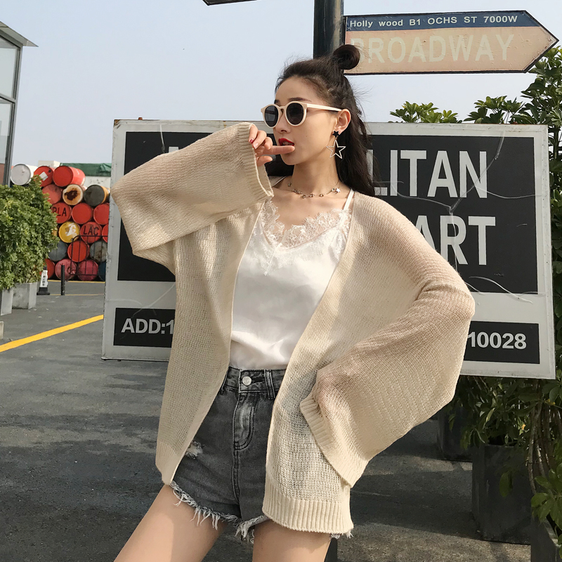 All-match spring and autumn sun shirt slim retro cardigan
