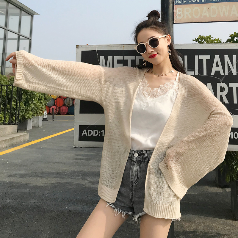 All-match spring and autumn sun shirt slim retro cardigan