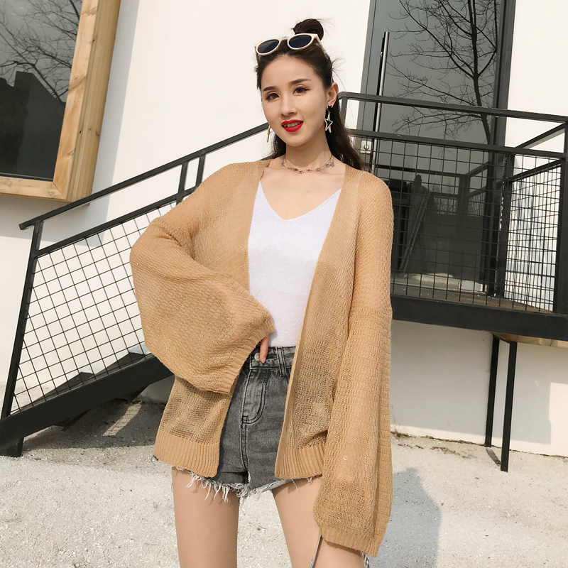 All-match spring and autumn sun shirt slim retro cardigan