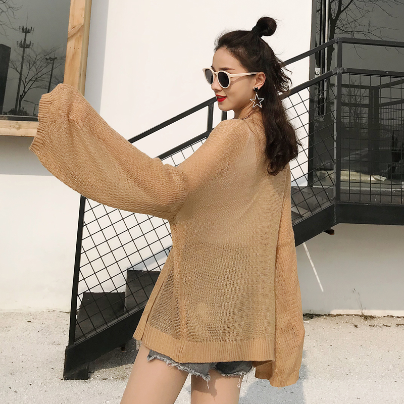 All-match spring and autumn sun shirt slim retro cardigan