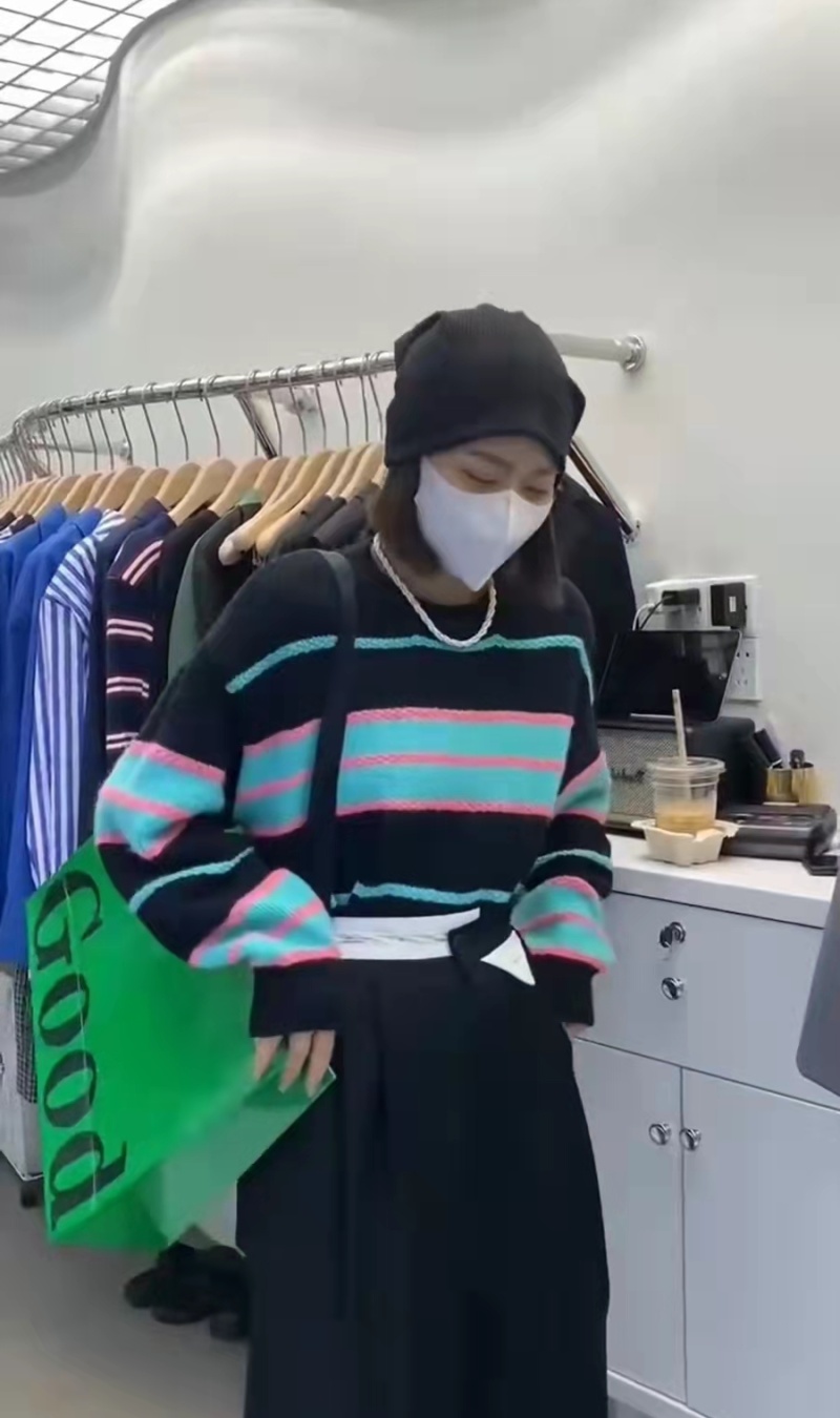 Stripe Western style tops mixed colors sweater