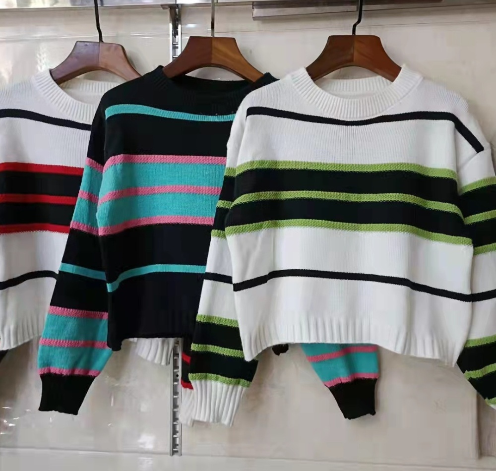 Stripe Western style tops mixed colors sweater
