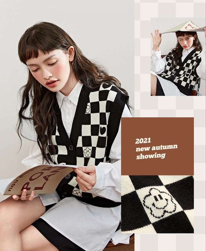 Outside the ride knitted sweater short autumn vest