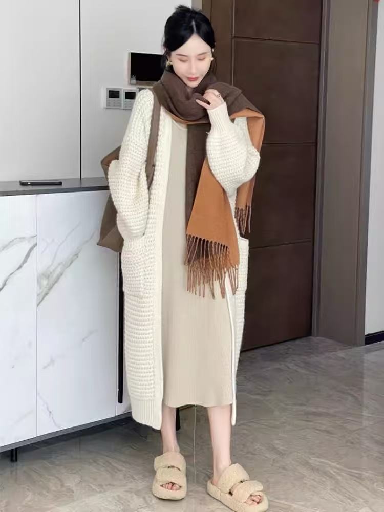 Student autumn and winter cardigan loose blue coat