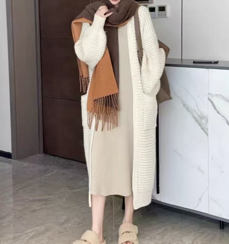 Student autumn and winter cardigan loose blue coat