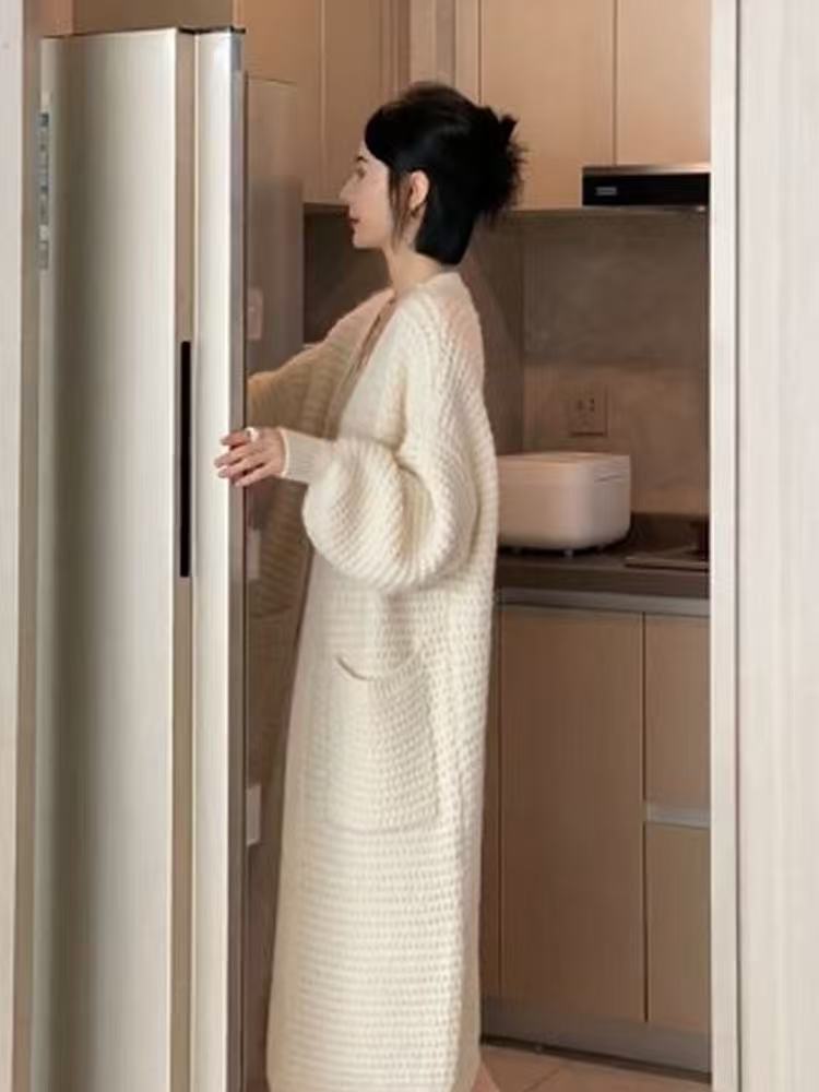 Student autumn and winter cardigan loose blue coat