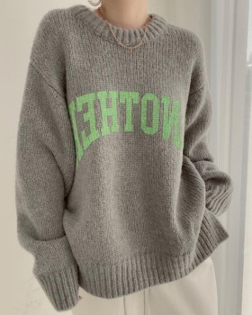 Loose letters all-match thick thermal printing Casual sweater