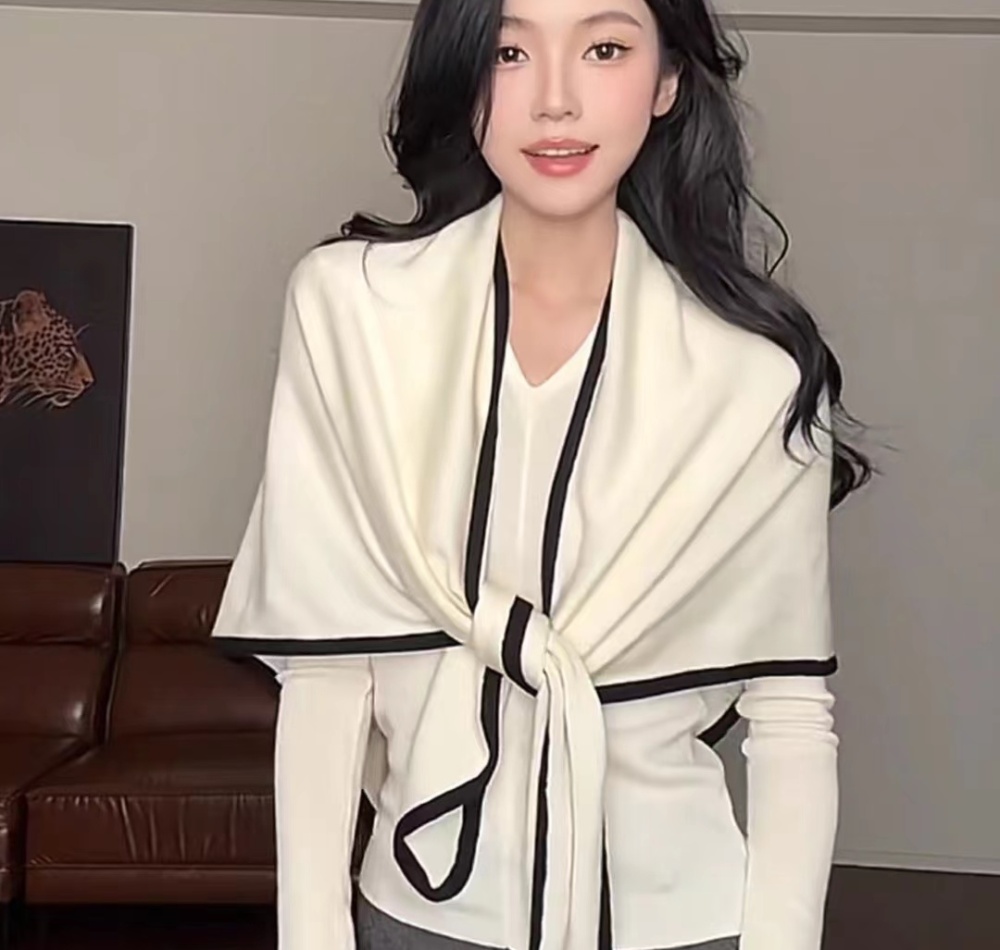 Slim autumn shawl Korean style tops 2pcs set for women