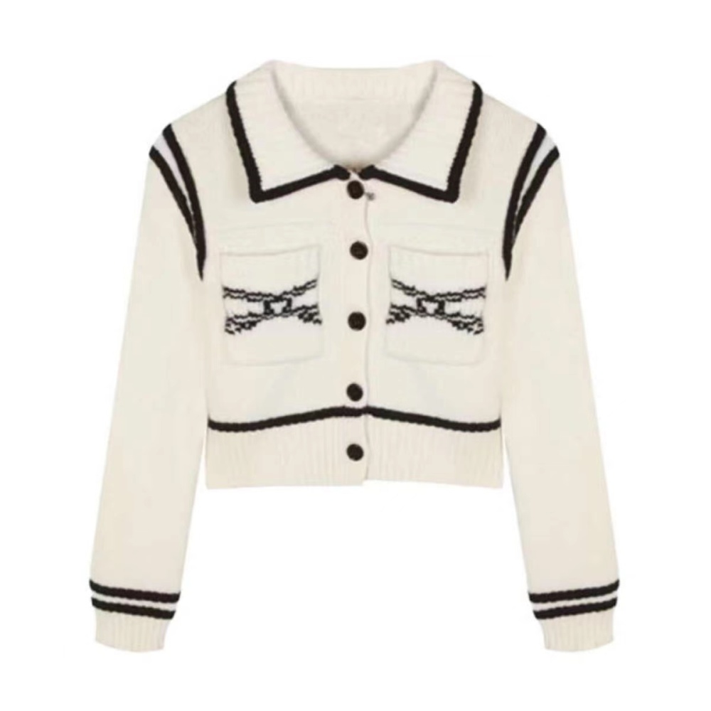 Mixed colors cardigan autumn and winter coat for women