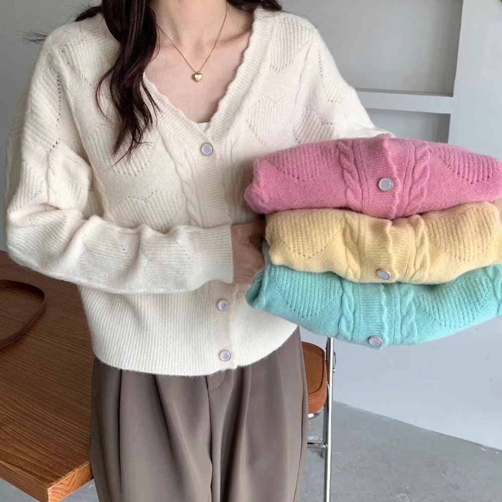 Inside the ride V-neck coat lace cardigan for women