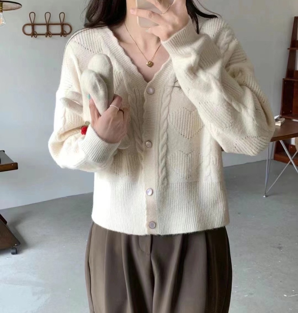 Inside the ride V-neck coat lace cardigan for women