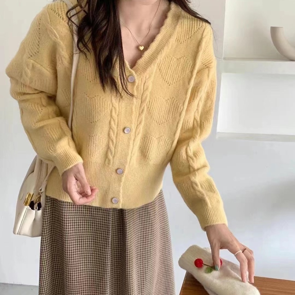 Inside the ride V-neck coat lace cardigan for women