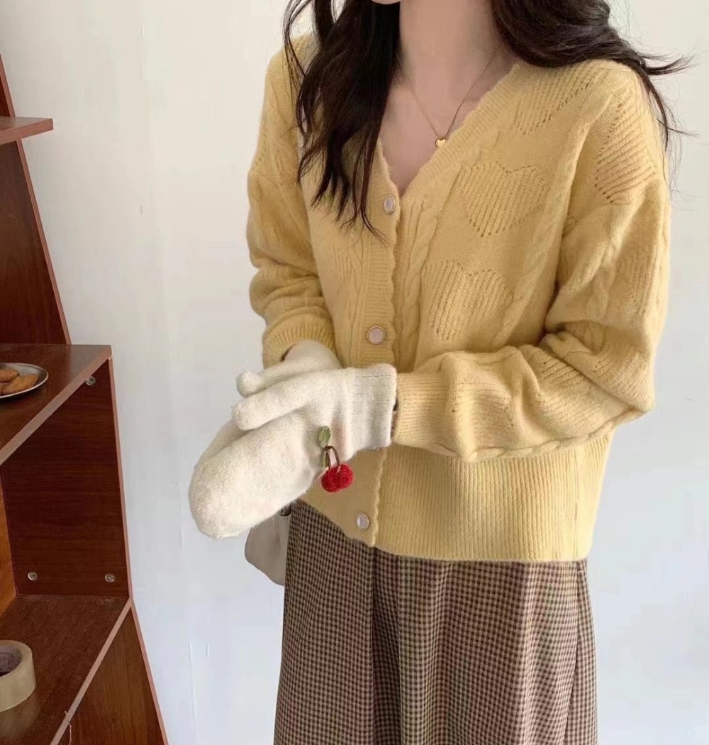 Inside the ride V-neck coat lace cardigan for women