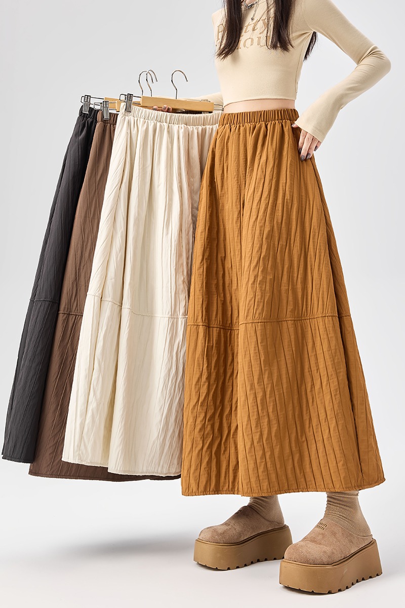 Fold splice slim skirt autumn and winter A-line bud skirt