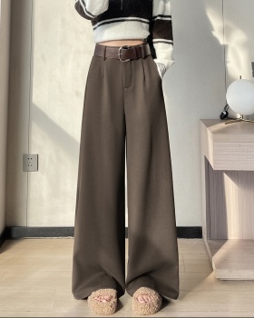 Gray twill pants mopping business suit for women