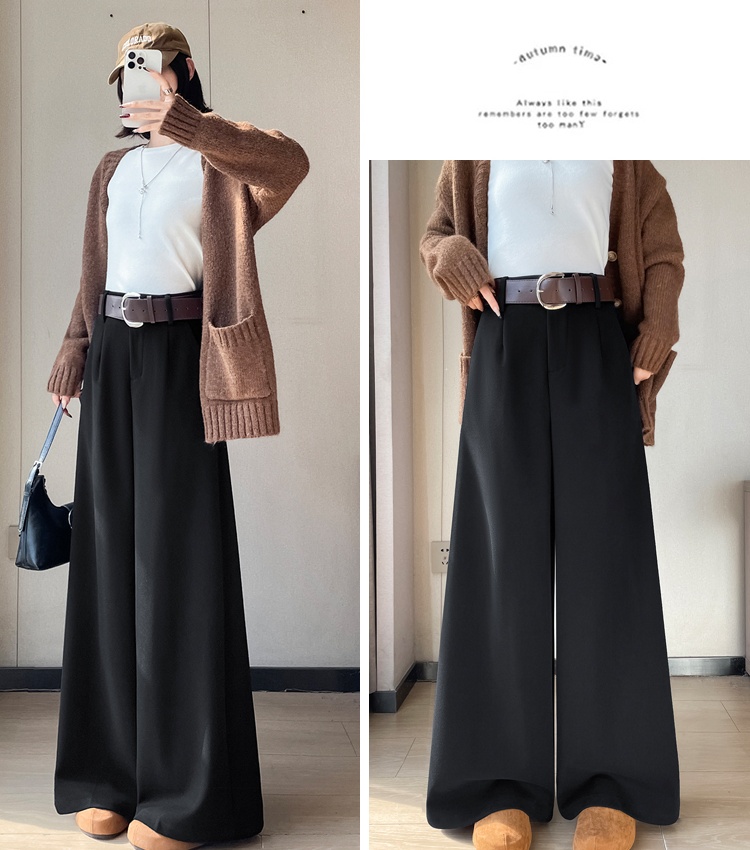 Gray twill pants mopping business suit for women