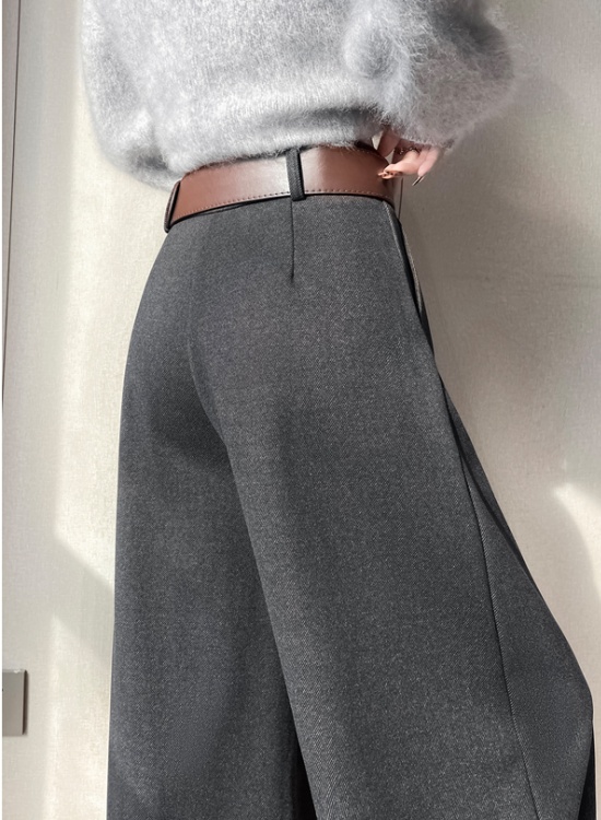 Gray twill pants mopping business suit for women