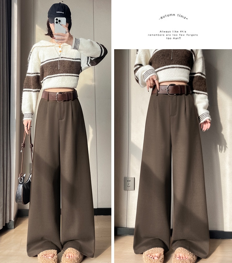 Gray twill pants mopping business suit for women