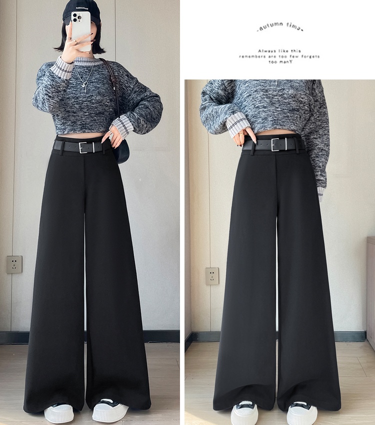Autumn and winter suit pants woolen wide leg pants
